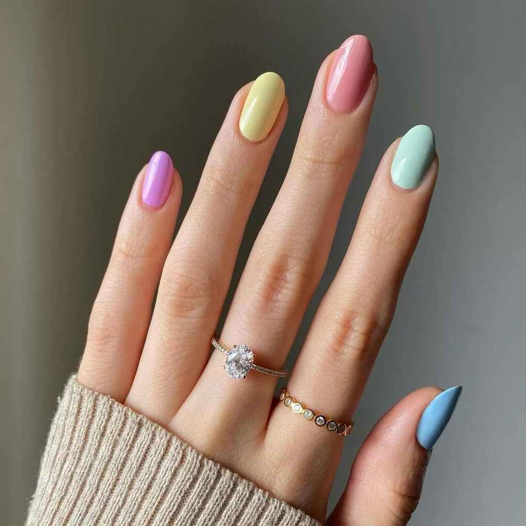 Smalto Semipermanente Adesivo in Gel OhNailly - Colori Pastello | Gel Nail Wraps 20 Pezzi | Manicure Fai da Te Veloce
