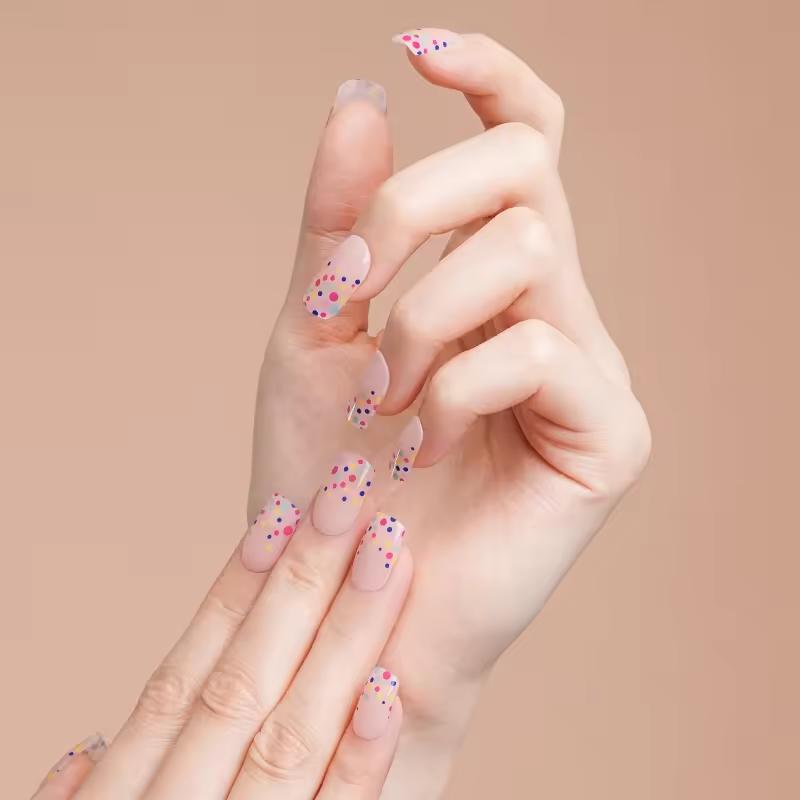 Smalto Semipermanente Adesivo in Gel OhNailly - Pois | Gel Nail Wraps 20 Pezzi | Manicure Fai da Te Veloce