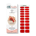Smalto Semipermanente Adesivo in Gel OhNailly - French Rosso | Gel Nail Wraps 20 Pezzi | Manicure Fai da Te Veloce