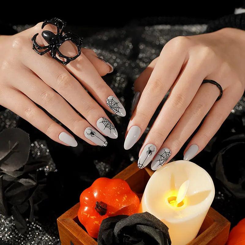 OhNailly Combo Halloween Kit - Lampada UV/LED + Smalto Adesivo in Gel | Kit Manicure Fai da Te Completo con Gel Nail Wraps e Accessori per Unghie