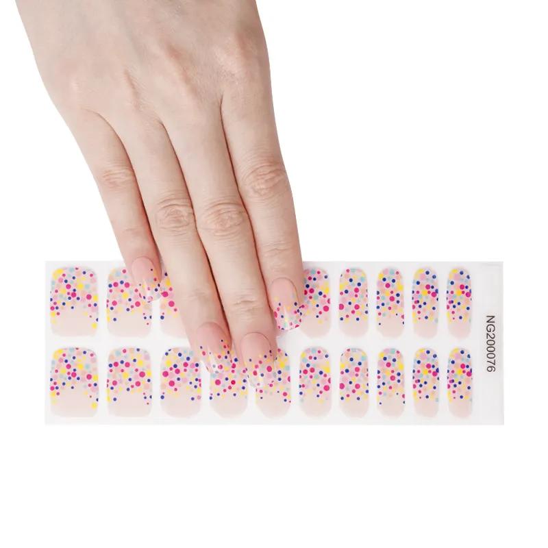 Smalto Semipermanente Adesivo in Gel OhNailly - Pois | Gel Nail Wraps 20 Pezzi | Manicure Fai da Te Veloce