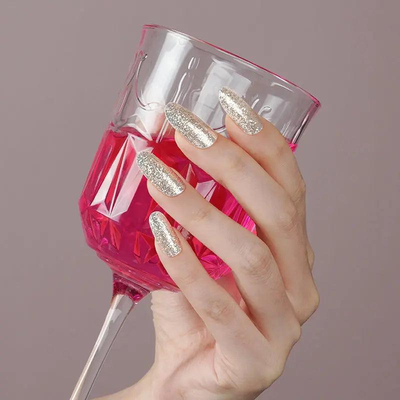 Smalto Semipermanente Adesivo in Gel OhNailly - Argentato Glitter | Gel Nail Wraps 20 Pezzi | Manicure Fai da Te Veloce