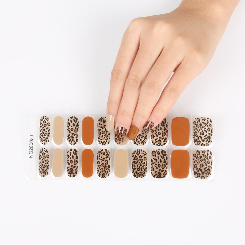 Smalto Semipermanente Adesivo in Gel OhNailly - Leopardato | Gel Nail Wraps 20 Pezzi | Manicure Fai da Te Veloce