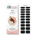 Smalto Semipermanente Adesivo in Gel OhNailly - Nero Glitter | Gel Nail Wraps 20 Pezzi | Manicure Fai da Te Veloce