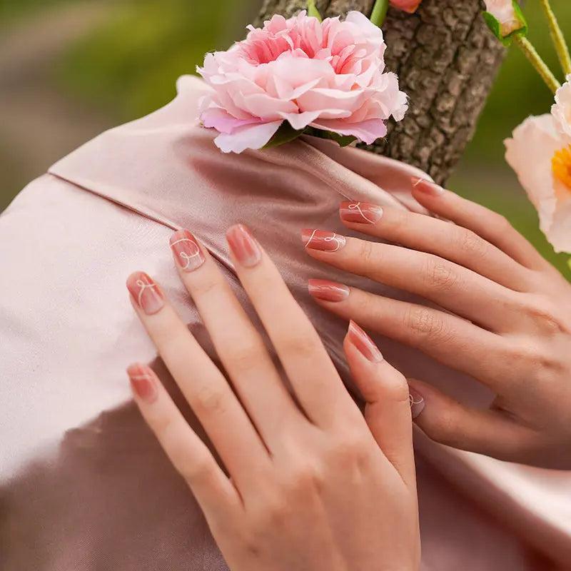 Smalto Semipermanente Adesivo in Gel OhNailly - Rosa Cuore | Gel Nail Wraps 20 Pezzi | Manicure Fai da Te Veloce