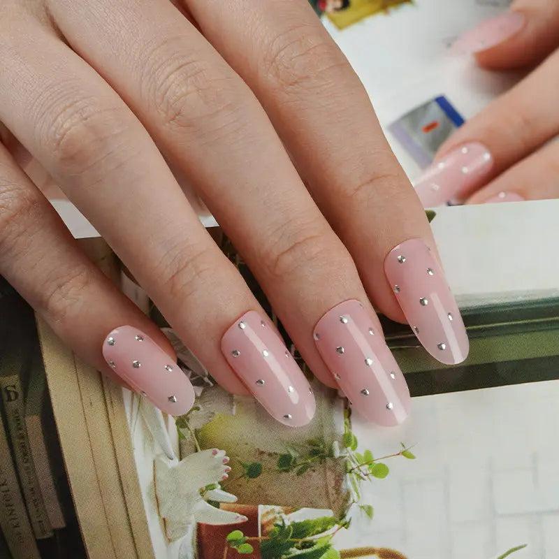 Smalto Semipermanente Adesivo in Gel OhNailly - Rosa Metallico | Gel Nail Wraps 20 Pezzi | Manicure Fai da Te Veloce