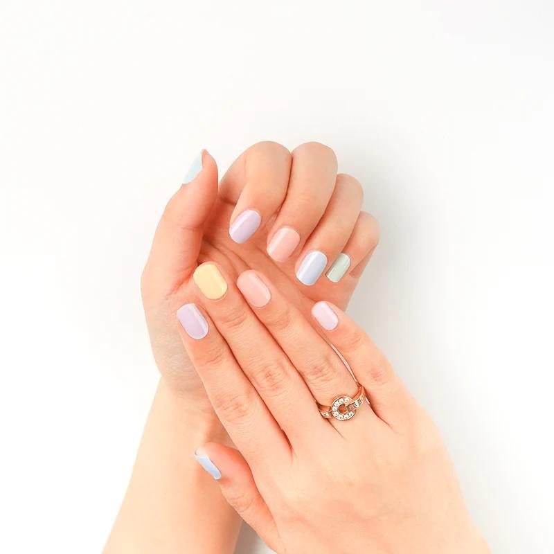 Smalto Semipermanente Adesivo in Gel OhNailly - Colori Pastello | Gel Nail Wraps 20 Pezzi | Manicure Fai da Te Veloce