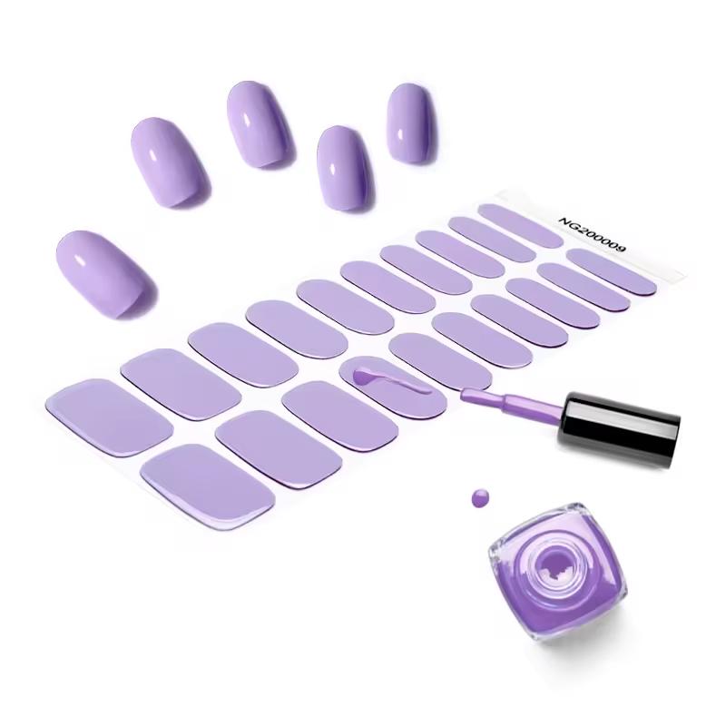 Smalto Semipermanente Adesivo in Gel OhNailly - Lilla | Gel Nail Wraps 20 Pezzi | Manicure Fai da Te Veloce