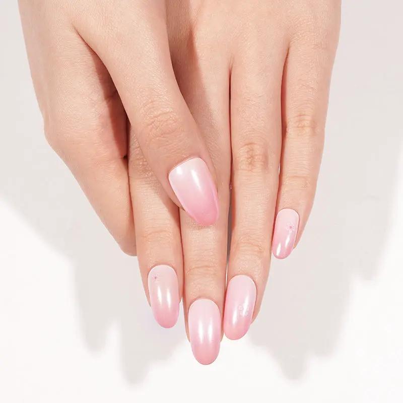 Smalto Semipermanente Adesivo in Gel OhNailly - Rosa Chiaro e Fiori | Gel Nail Wraps 20 Pezzi | Manicure Fai da Te Veloce