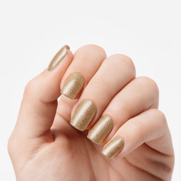 Smalto Semipermanente Adesivo in Gel OhNailly - Gold Glitter | Gel Nail Wraps 20 Pezzi | Manicure Fai da Te Veloce