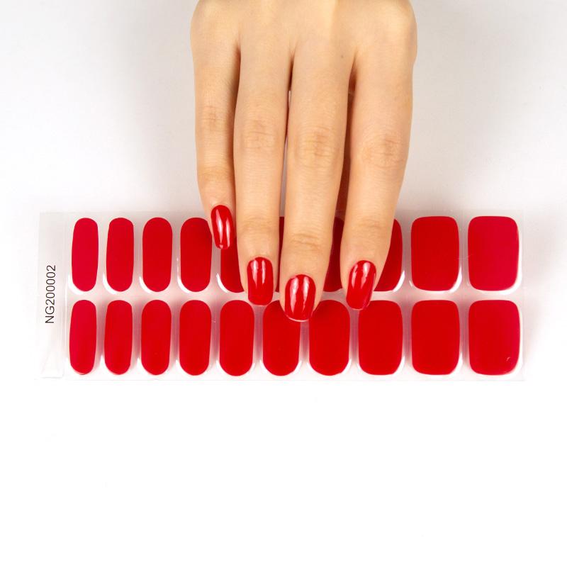 Smalto Semipermanente Adesivo in Gel OhNailly - Rosso | Gel Nail Wraps 20 Pezzi | Manicure Fai da Te Veloce