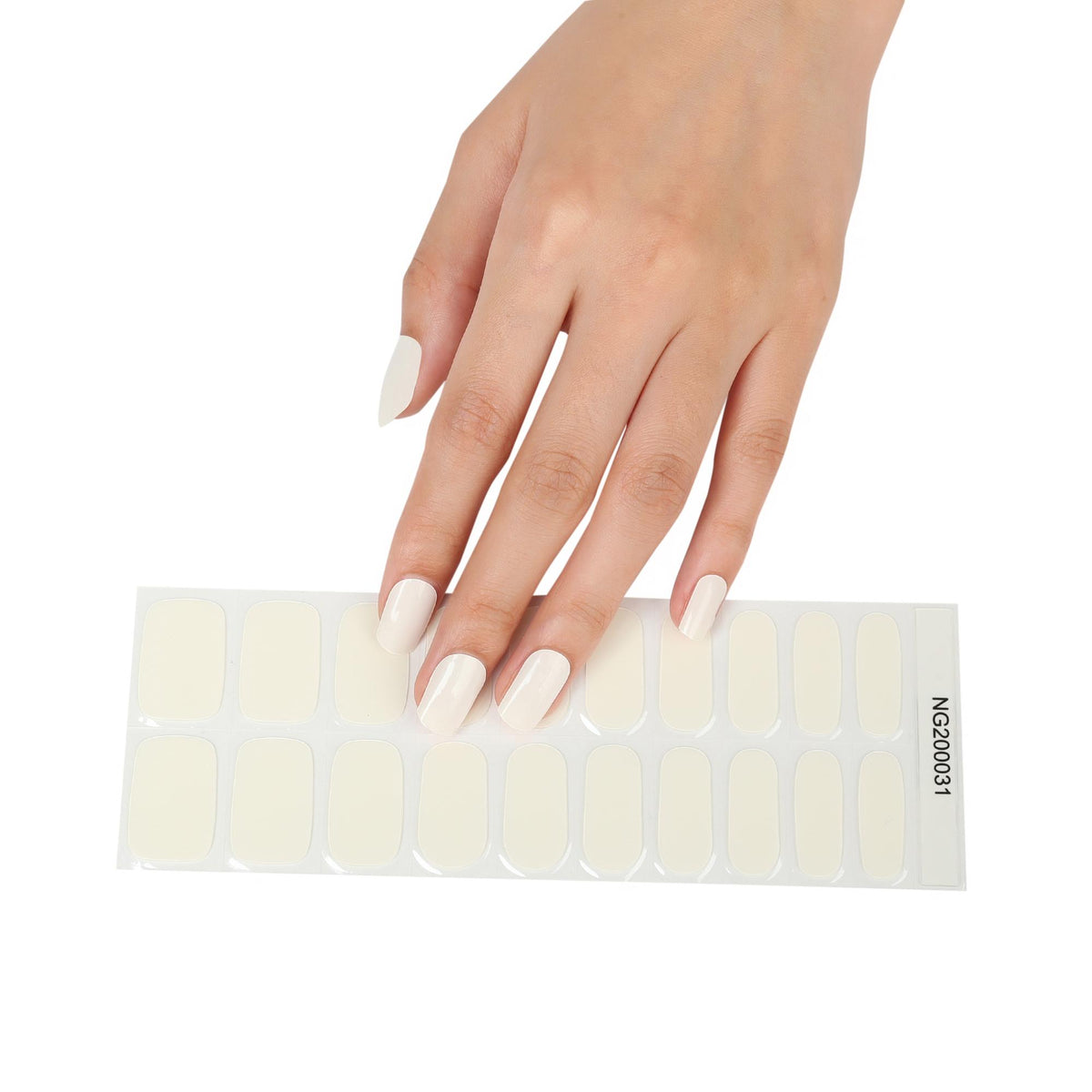 Smalto Semipermanente Adesivo in Gel OhNailly - Bianco | Gel Nail Wraps 20 Pezzi | Manicure Fai da Te Veloce