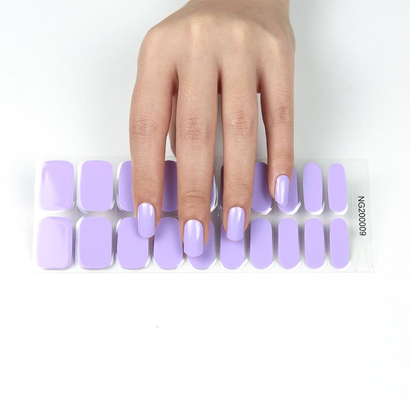 Smalto Semipermanente Adesivo in Gel OhNailly - Lilla | Gel Nail Wraps 20 Pezzi | Manicure Fai da Te Veloce