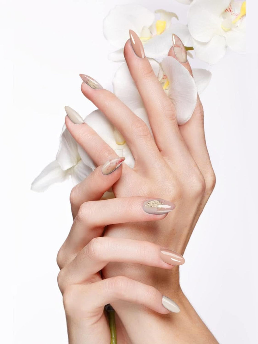 Smalto Semipermanente Adesivo in Gel OhNailly - Effetto Marmo | Gel Nail Wraps 20 Pezzi | Manicure Fai da Te Veloce