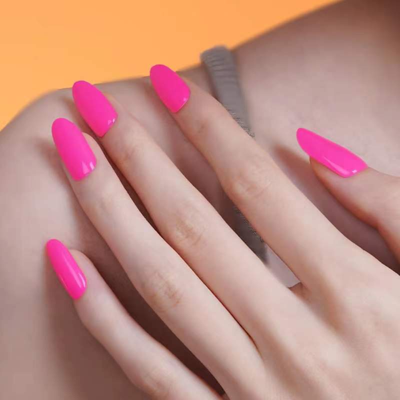 Smalto Semipermanente Adesivo in Gel OhNailly - Rosa Fluo | Gel Nail Wraps 20 Pezzi | Manicure Fai da Te Veloce