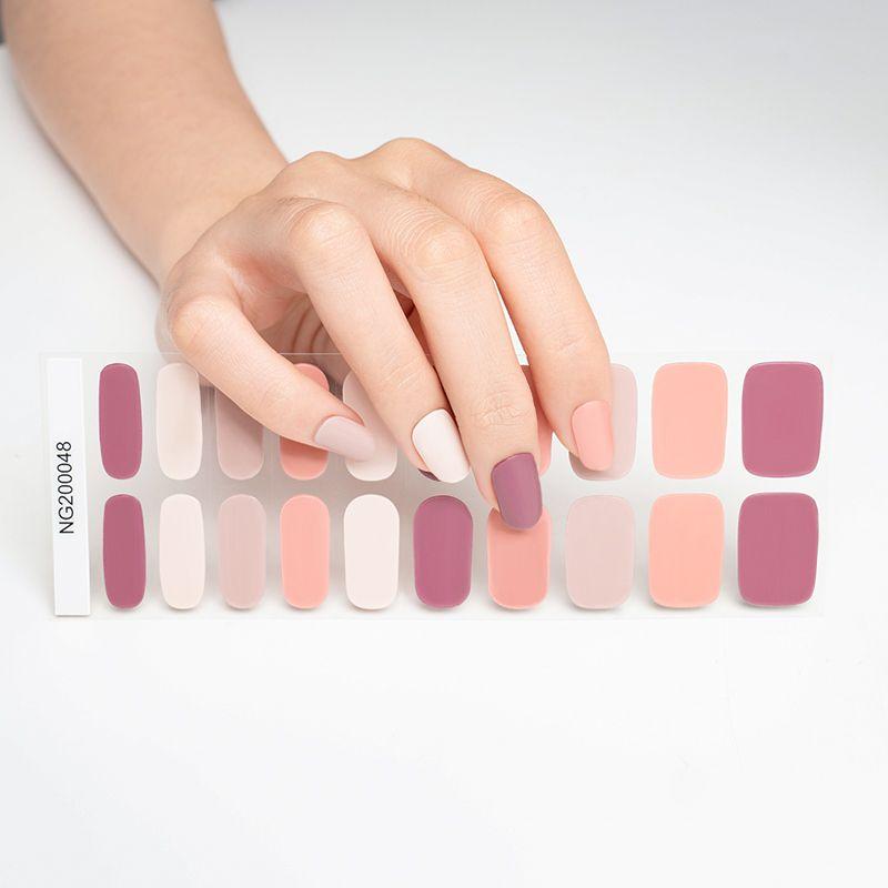 Smalto Semipermanente Adesivo in Gel OhNailly - Multicolor Raspberry | Gel Nail Wraps 20 Pezzi | Manicure Fai da Te Veloce