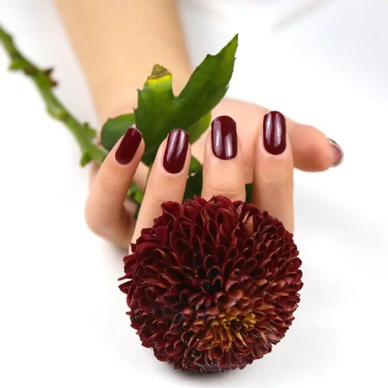 Smalto Semipermanente Adesivo in Gel OhNailly - Rosso Charm | Gel Nail Wraps 20 Pezzi | Manicure Fai da Te Veloce