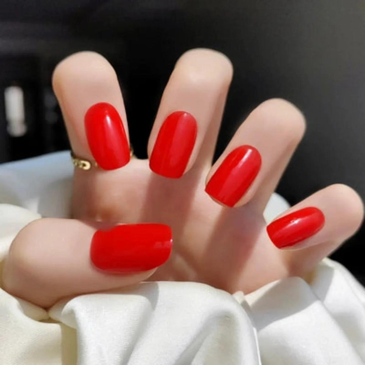 Smalto Semipermanente Adesivo in Gel OhNailly - Rosso | Gel Nail Wraps 20 Pezzi | Manicure Fai da Te Veloce