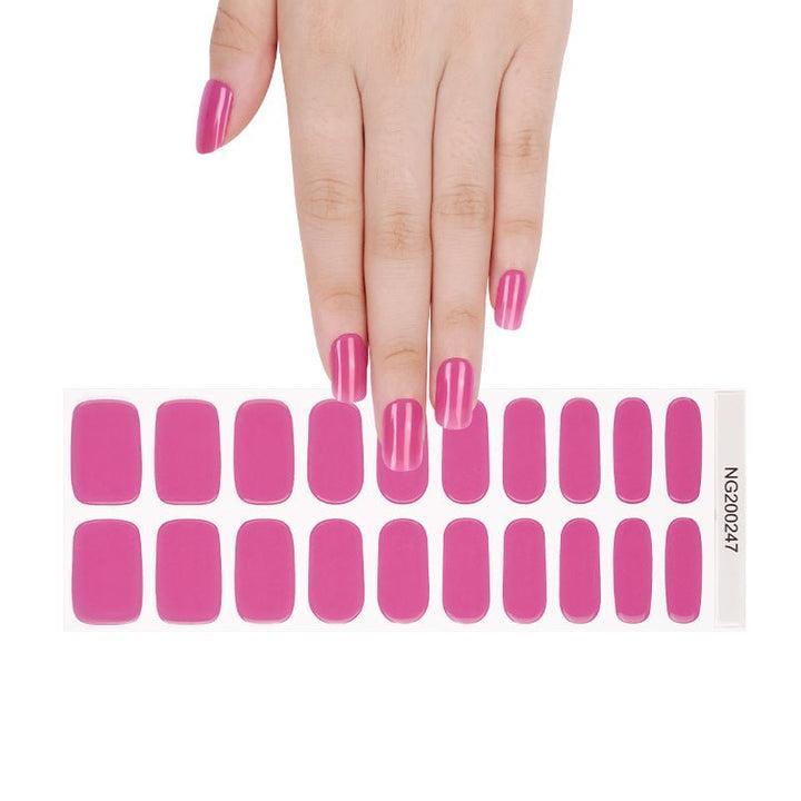 Smalto Semipermanente Adesivo in Gel OhNailly - Magenta | Gel Nail Wraps 20 Pezzi | Manicure Fai da Te Veloce