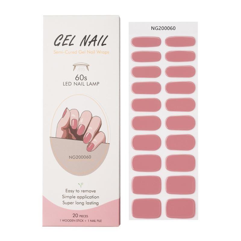 Smalto Semipermanente Adesivo in Gel OhNailly - Rosa | Gel Nail Wraps 20 Pezzi | Manicure Fai da Te Veloce