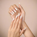 Smalto Semipermanente Adesivo in Gel OhNailly - Baby Boomer Albicocca e Bianco | Gel Nail Wraps 20 Pezzi | Manicure Fai da Te Veloce