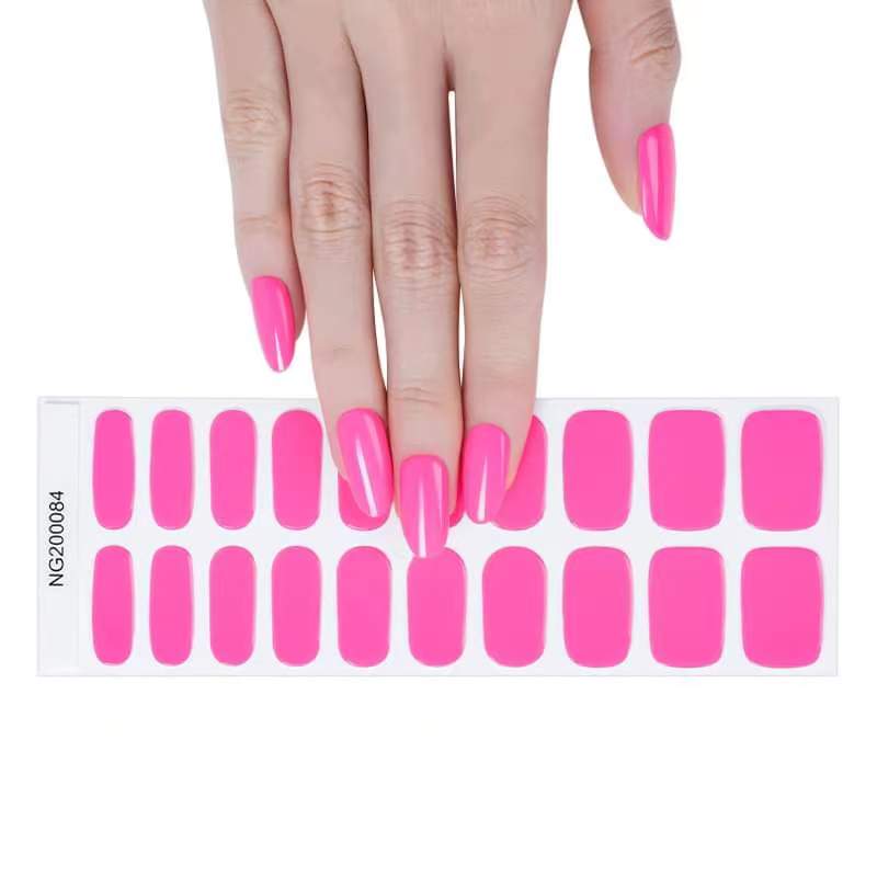 Smalto Semipermanente Adesivo in Gel OhNailly - Rosa Fluo | Gel Nail Wraps 20 Pezzi | Manicure Fai da Te Veloce