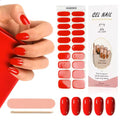 Smalto Semipermanente Adesivo in Gel OhNailly - Rosso | Gel Nail Wraps 20 Pezzi | Manicure Fai da Te Veloce