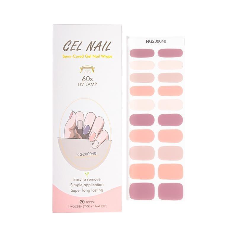 Smalto Semipermanente Adesivo in Gel OhNailly - Multicolor Raspberry | Gel Nail Wraps 20 Pezzi | Manicure Fai da Te Veloce