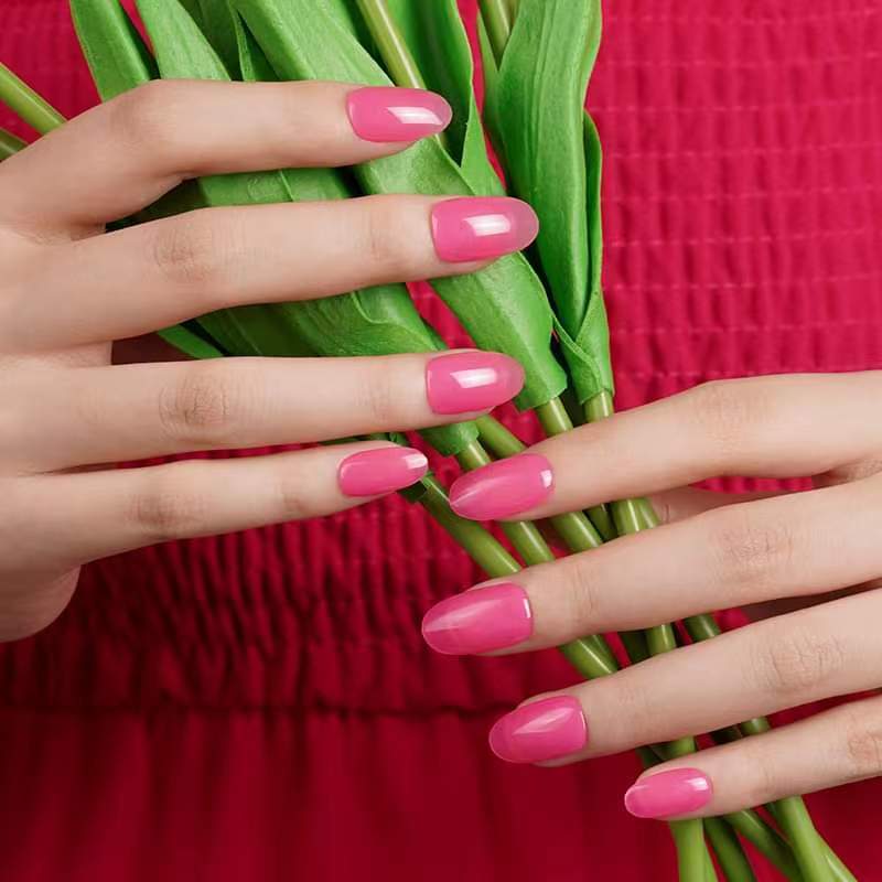 Smalto Semipermanente Adesivo in Gel OhNailly - Magenta | Gel Nail Wraps 20 Pezzi | Manicure Fai da Te Veloce