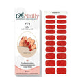 Smalto Semipermanente Adesivo in Gel OhNailly - Rosso Glitter | Gel Nail Wraps 20 Pezzi | Manicure Fai da Te Veloce
