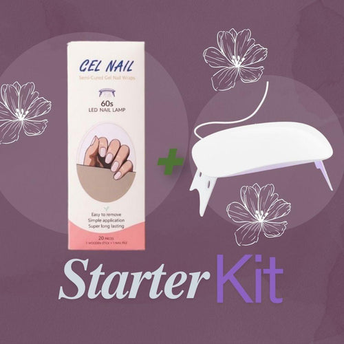 OhNailly - Starter Kit - Lampada UV/LED + Smalto Adesivo in Gel | Kit Manicure Fai da Te Completo con Gel Nail Wraps e Accessori per Unghie